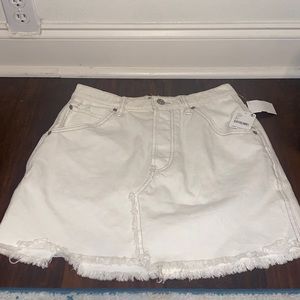 We the Free Free people deco white denim jean skirt size 27 NWT